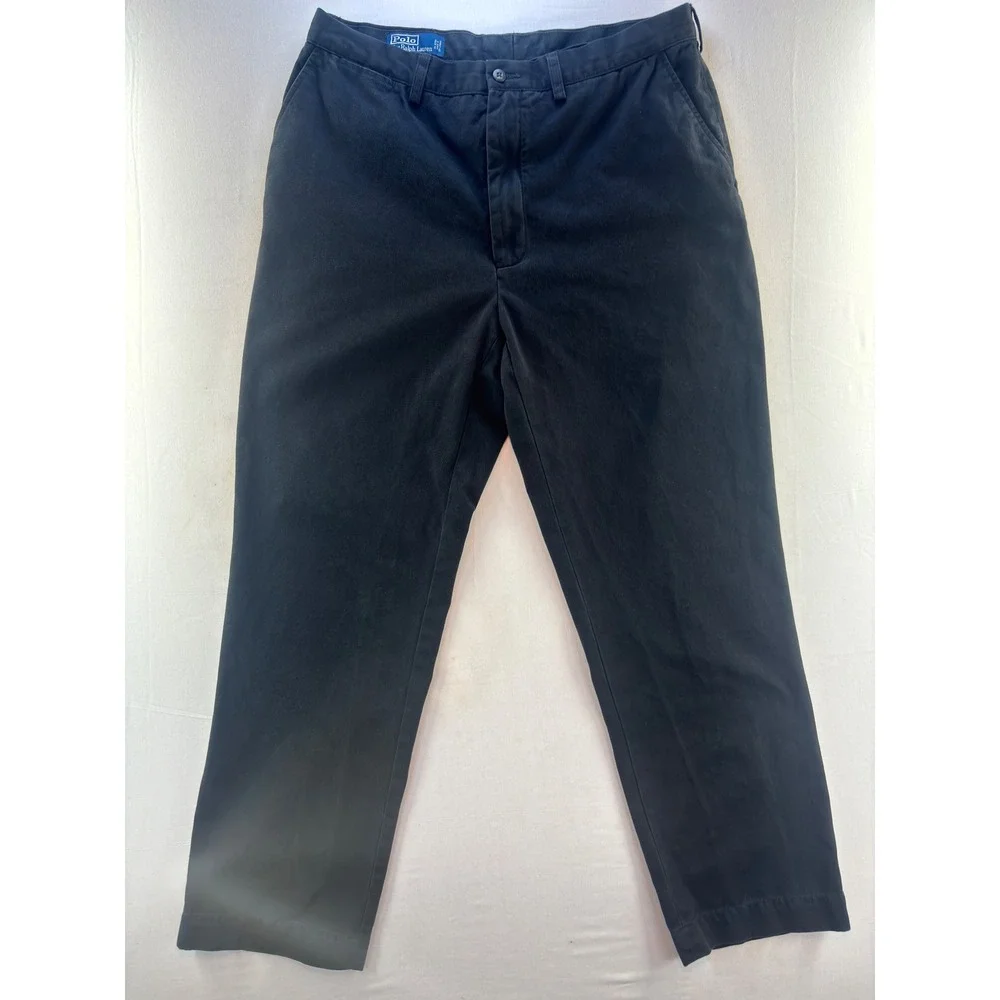 Polo Ralph Lauren Prospect Pant Mens 36x32 Black Classic Chino Cotton Trousers